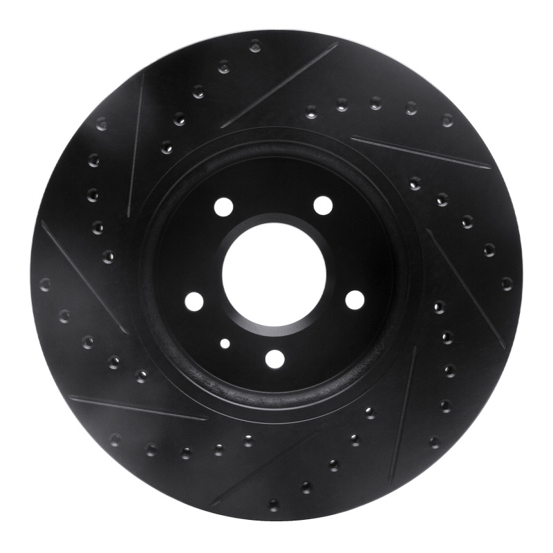 Cadillac STS Brake Rotor (1) - Front Right - R1 Concepts - Drilled & Slotted - Black - `09-`11